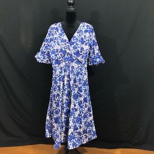blue floral vintage inspired dress